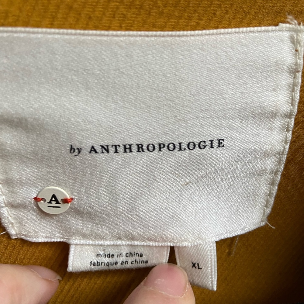 Anthropologie Mustard Yellow Bell Sleeve Cropped Jacket - Picture 7 of 14